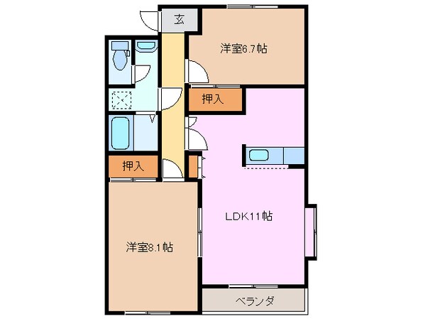 高茶屋駅 徒歩19分 1階の物件間取画像